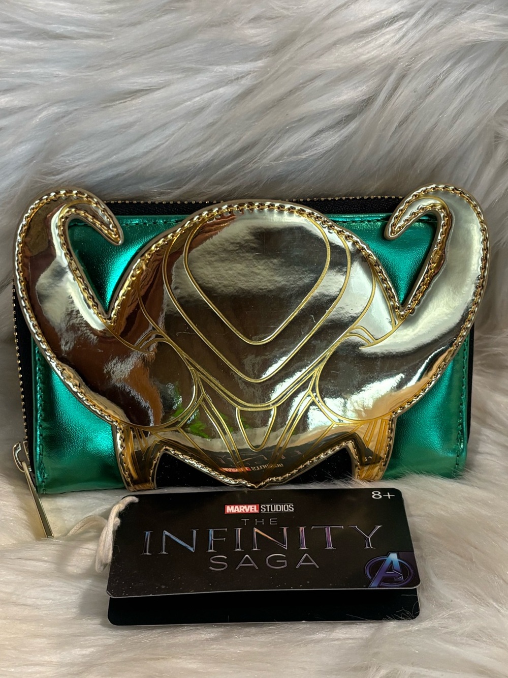 Loungefly Marvel Studios The Infinity Saga Loki Shine Zip Around Metallic Wallet